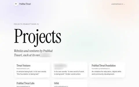 Projects — projects.prabhattiwari.in